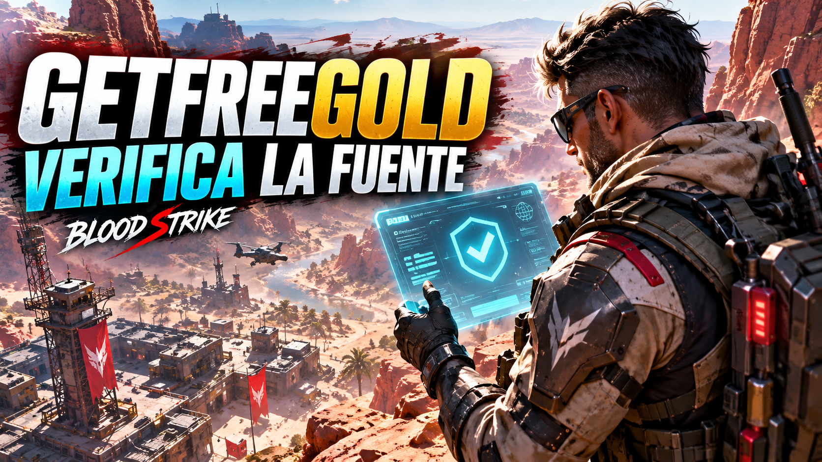 Ilustración editorial para GetFreeGold: la verificación externa no confirma oro en Blood Strike