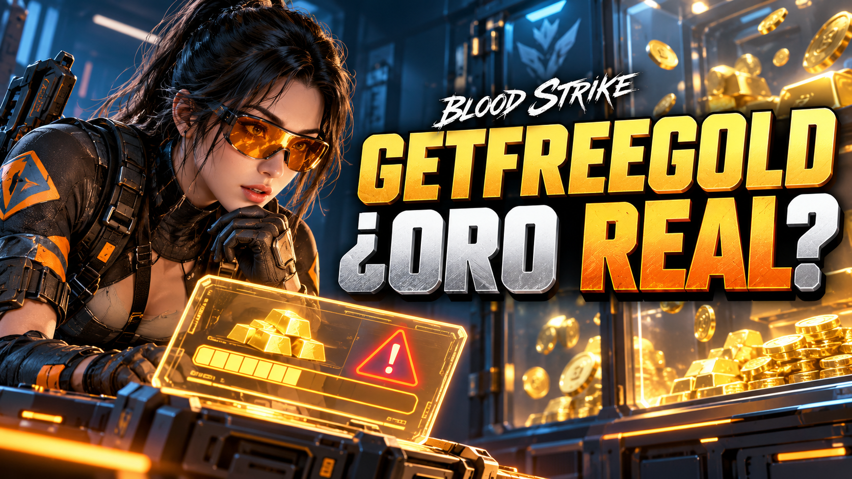 Ilustración editorial para GetFreeGold y Blood Strike: una barra de progreso no demuestra una recarga