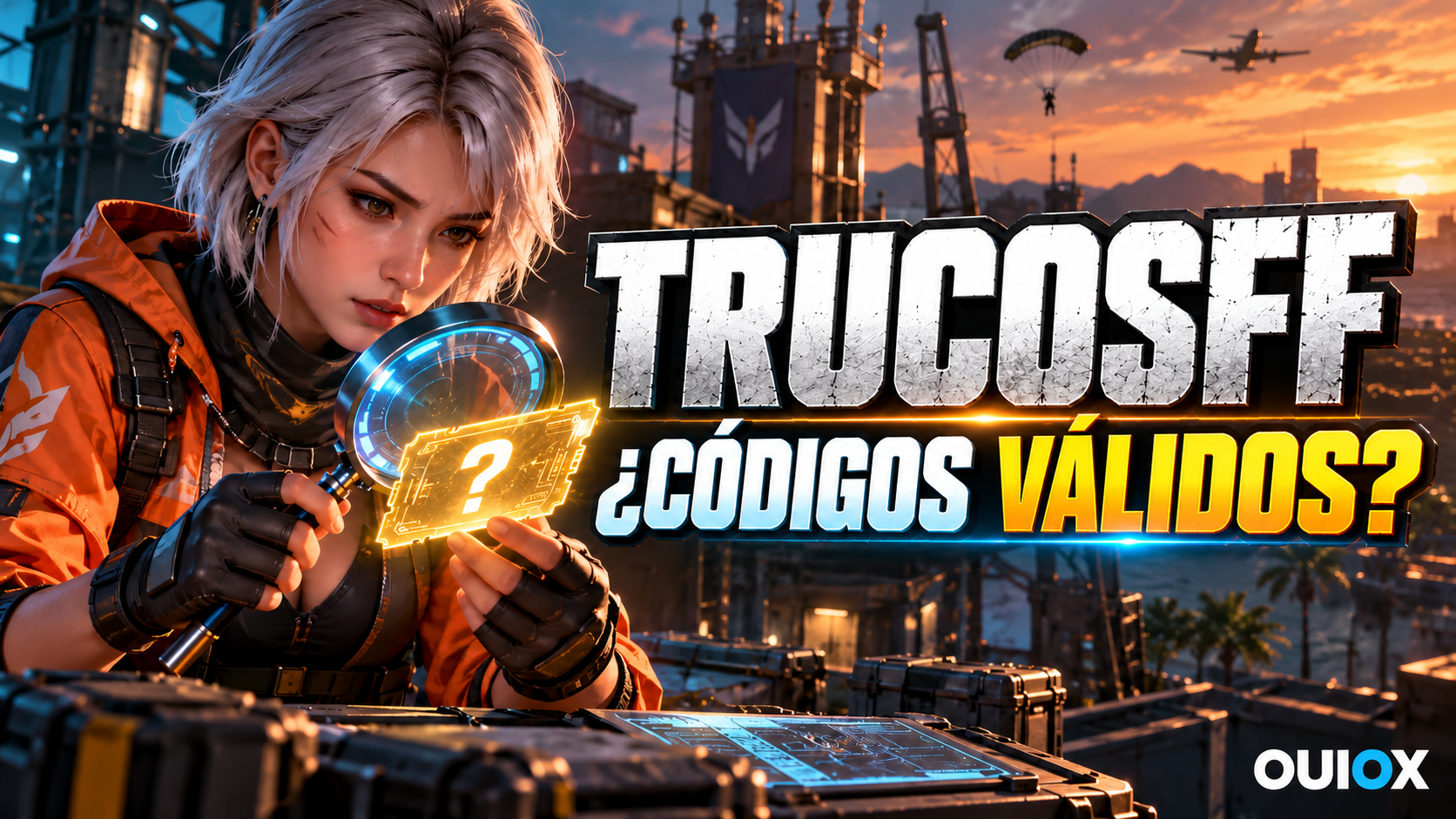 Ilustración editorial para TrucosFF y sus códigos de Free Fire: qué genera realmente la página